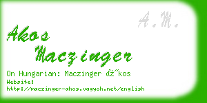 akos maczinger business card